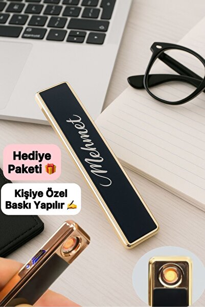 TrendÜrünlerim Kişiye Özel Baskılı Çakmak Şarjlı Usbli Dokunmatik Elektronik ...