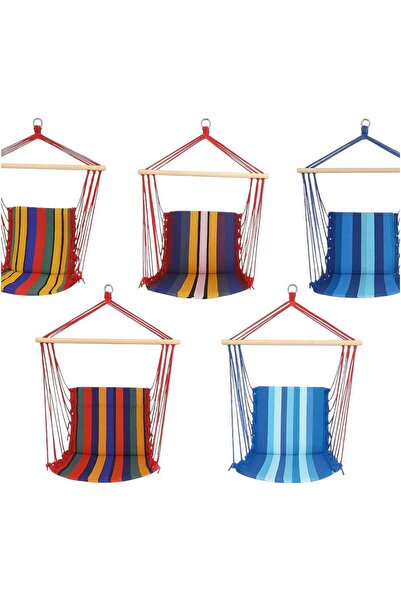 First Choice Cotton Hammock Chair 100x50cm, with Wooden Bar Support