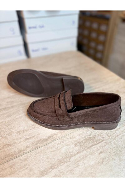 POTEEN Pantofi de damă Gigi din piele intoarsa P323-Brown