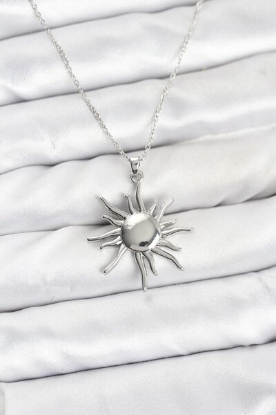 blackpure 316L Steel Chain Silver Color Sun Model Women's Necklace