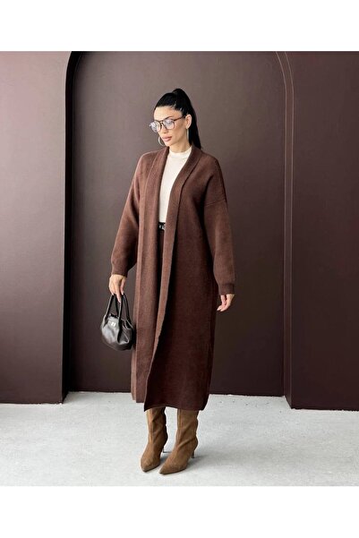 My Glowya Angora Sakallı Uzun hırka– Oversize Şık Model alya hırka angora hırka