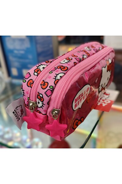 ada çanta kırtasiye Ροζ μολυβοθήκη/τσάντα διπλής θήκης με φιγούρα Hello Kitty...