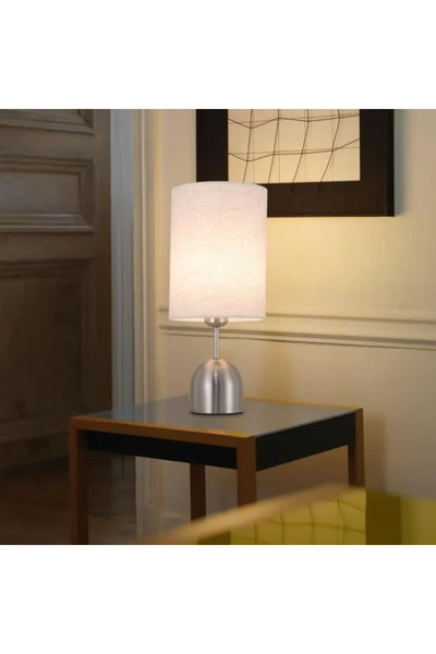 Generic Stylish and modern matte silver table lamp, 40 cm tall