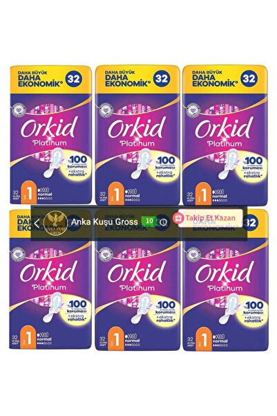 Orkid Platinum 1 No Dörtlü Paket Normal 32 Adet X 6 = 192 Adet