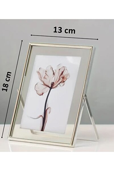 Verda Çerçeve Cadru metalic dublu gri de 13x18 cm! Ramă foto decorativă elega...