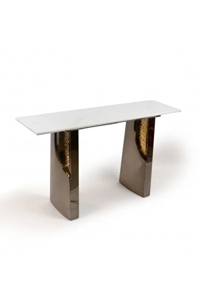 Generic Marble console table with black steel base, 140 cm