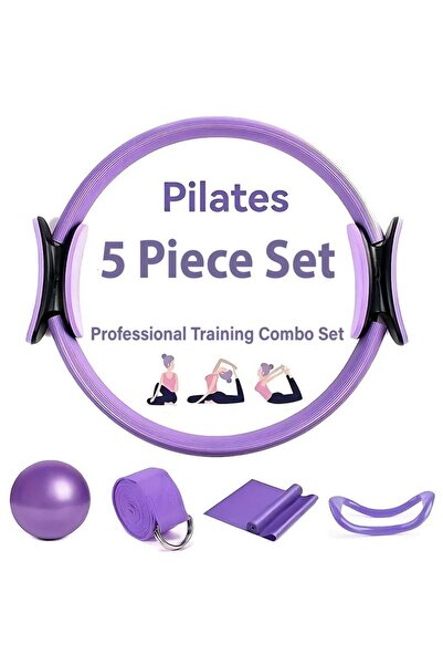Taimi 5-Piece Pilates & Yoga Set - Ring, Ball, Band & Strap for Strength & Fl...