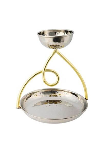 Alsaif Home Two-Tier Stainless Steel Dessert & Nuts Server | Indian