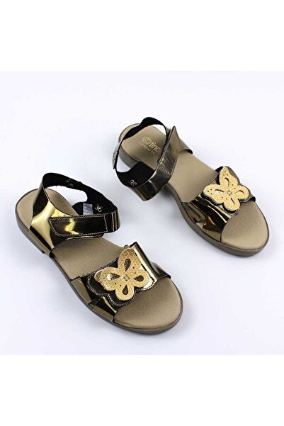 tino ​Sandale usoare de dama , din piele naturala , cu talpa joasa 3263-AURIU