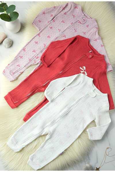 Nexvora Zippered Bowknot Baby Girl Jumpsuit 100% Cotton |   9 Months – 12 Mon...