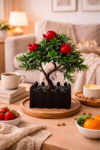 Çiçek Çifklik saksıda Nar ağacı yapay