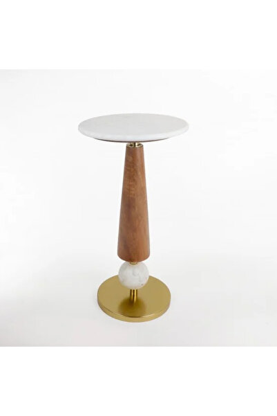 Generic Round side table with marble top and metal base