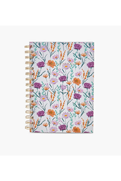 Lifestyle Floral Print A5 Notebook with Spiral Binding - 60 Pages