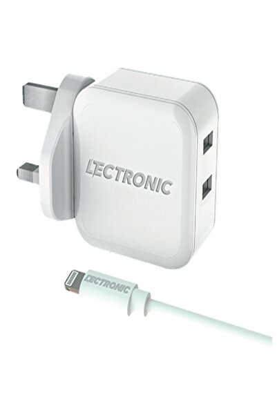 LeCtronic Dual (USB-A) 4.8A Smart wall charger with 1m MFI Certifed Lightinin...