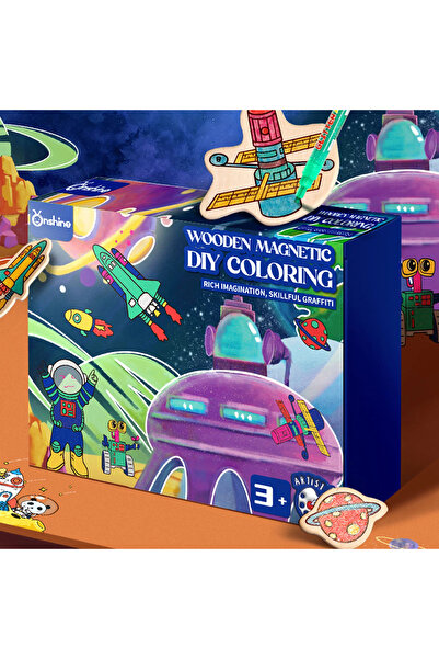 Picodino Set de colorat creativ cu figurine din lemn cu magnet – Artă și dist...