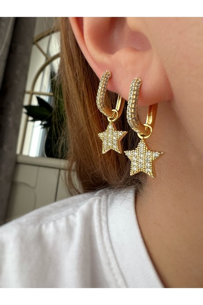 ToffyStore Vip Zircon Stone Star Earrings