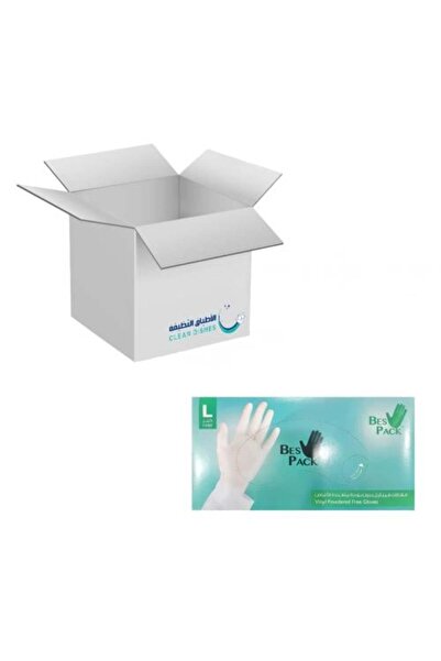 Bes Pack Vinyl Gloves Powder Free Size (L) - (10 Packs)