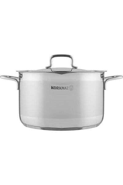 Generic Korkmaz Alpha Stainless Steel Pot, 26 cm, 8.5 Liters - Silver