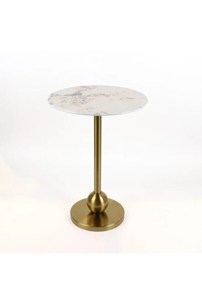 Generic Round side table with a ceramic top and a gold metal base
