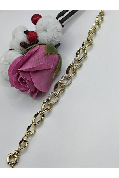 argint 925 BRATARA PLACATA CU AUR 14K