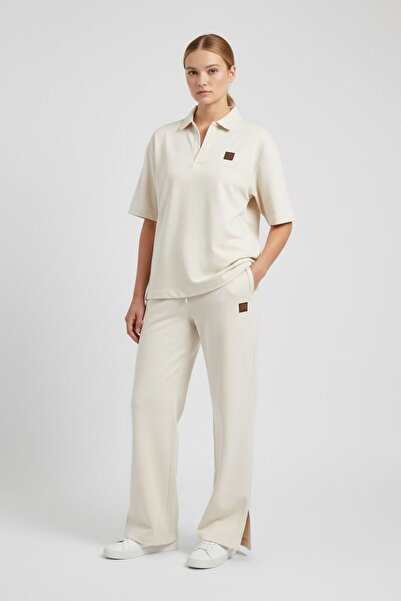 STYLENEST Women's Premium Polo Collar Suit Relaxed Fit Elastic Waist Pants