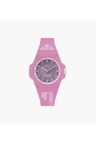 Guess Pink Solar-Powered Plant-Based Watch