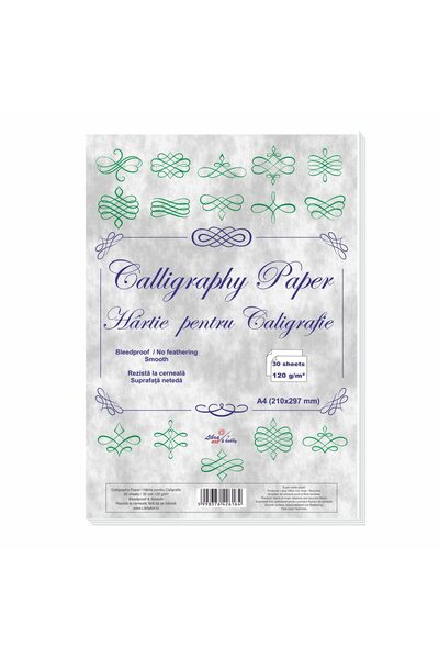 Libra Set of 30 Sheets Calligraphy Paper – Super White, Smooth (120 g/m²)