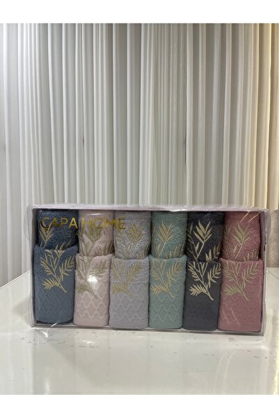 Çapa Home %100 Pamuk 50x90 Analı kızlı Havlu Seti (12 Parça)