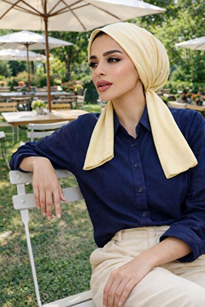 Aişe tesettür Krem Eşarp Bone