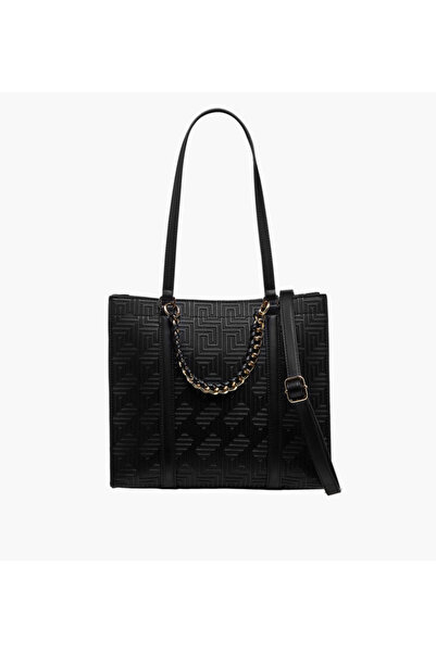 SASHA Shi Textured Tote Bag with Chain Detail