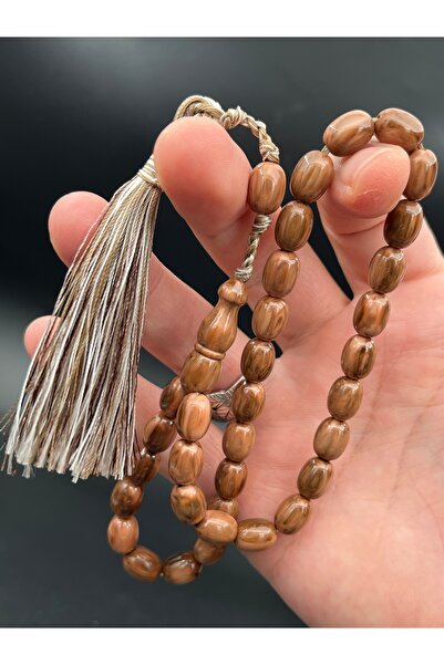 Cemhan Göksal سبحة من الخرز العنبر المضغوط مقاس 8x10 مم، مصنوعة يدويًا، من مج...