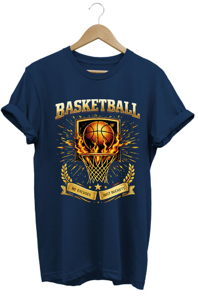 onsrawear Basketball Pota Printed No Excuses Just Buckest Designed 100% Cotto...