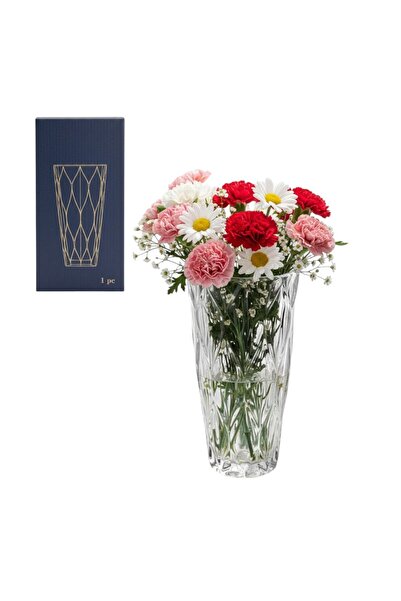 First Choice Flower Vase 24x13cm, Thick Glass, Transparent