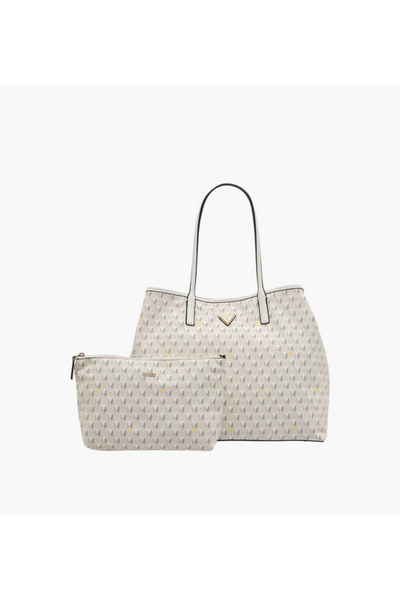 Guess G Wave II Monogram Print Tote Bag with Shoulder Bag