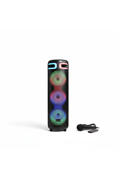 meax MS-234 RGB Işıklı Taşınabilir Parti Hoparlörü - 8 in x3 HOPARLÖR Bluetoo...
