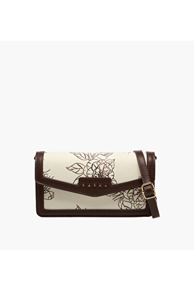 SASHA حقيبة كروسبودي من كودز بنقشة زهور وحزام قابل للفصل