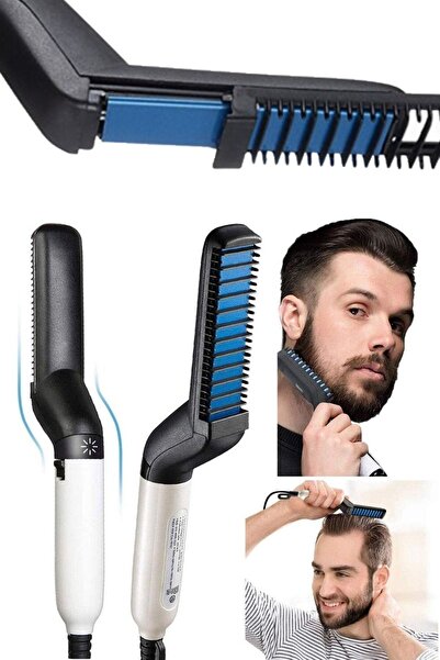 Munico Hızlı Saç Sakal Düzleştirici Elektrikli Tarak Kıvırcık Saçlar İçin Haf...