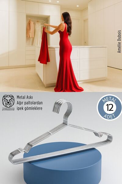 Transformacion Σετ 12 πολυτελών ατσάλινων κρεμάστρων ρούχων - Μεταλλικός οργα...