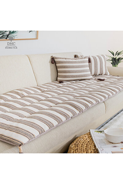 DNC HOMETEX Keten Koltuk Pedi / Koltuk Şiltesi - Evcil Hayvan Dostu, Makinede...