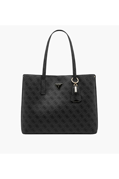 Guess Meridian II Girlfriend Monogram Print Tote Bag with Zip Closure