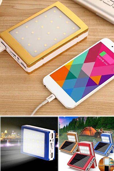 Munico Solar Powerbank 12.000 Mah Ledli Fenerli Arkası Ledli Solar Güneş Ener...