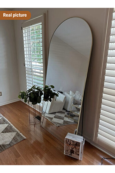 Taimi Extra Large Mirror With Elegant Design 180 X 80 Cm - Gold Metal Frame A...