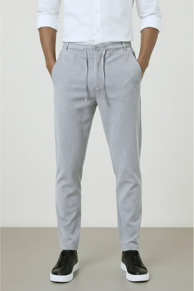 Sizce Moda Men's Woven Striped Jogger Pants, Buttoned Front Placket, Zipper, ...