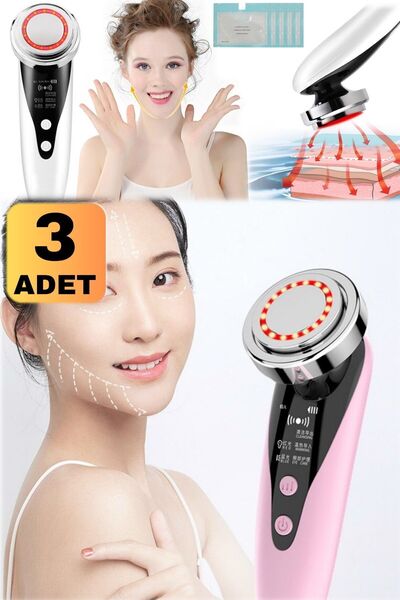 Munico 3 Adet Ultrasonik Gençleştirme Yüz Masaj Aleti 5 In 1 Yüz Bakım Cihazı...