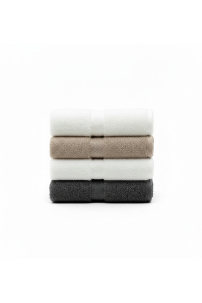 Hobby Colorful Cotton Towel Set 60x110 cm – 4 Pieces with Bag