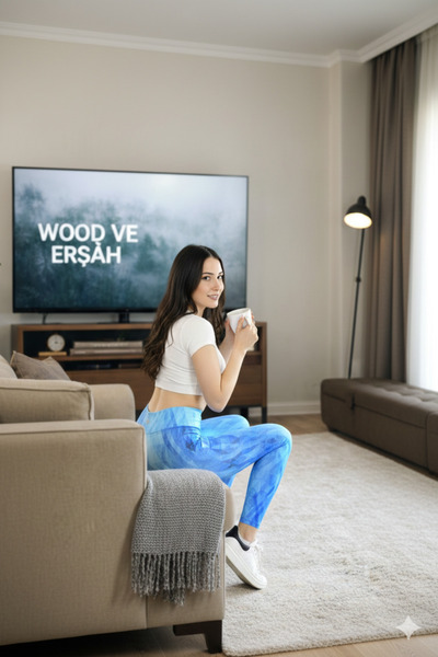 Lüx Wood Sunway 11023 Ženske sportske likra tajice sa uzorkom i visokim strukom