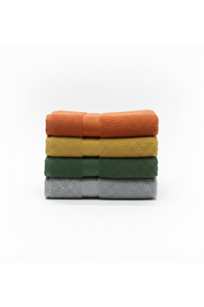 Hobby Colorful Cotton Towel Set 60x110 cm – 4 Pieces with Bag