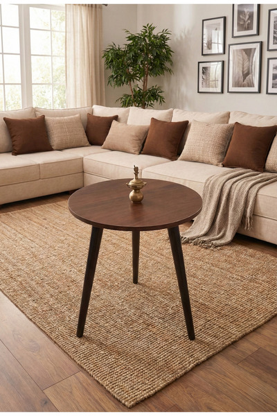 Fun Moment طاولة تقديم أنيقة لغرفة المعيشة (قطر 33 سم × ارتفاع 50 سم)