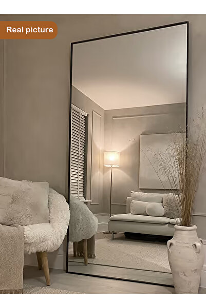 Taimi Extra Large Mirror With Elegant Design 180 X 80 Cm - Black Metal Frame ...