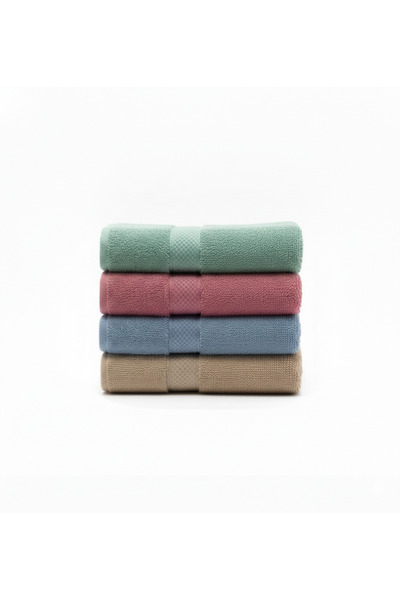 Hobby Colorful Cotton Towel Set 60x110 cm – 4 Pieces with Bag